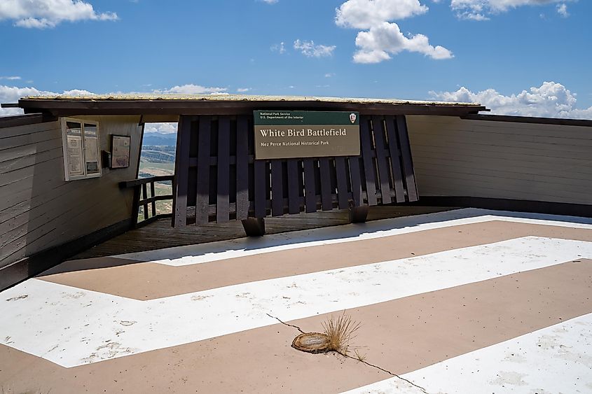 Sign for White Bird Battlefield at the Nez Perce National Historical Park, located off of US Highway 95