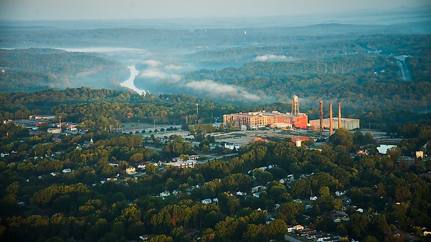 Aerial photograph of Danville, VA
