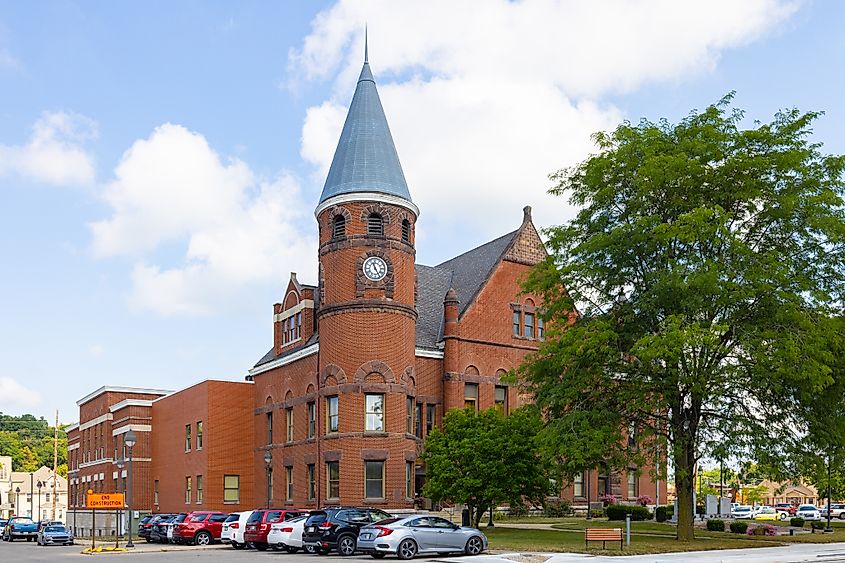 The Fayette County Courthouse in Connersville, Indiana.