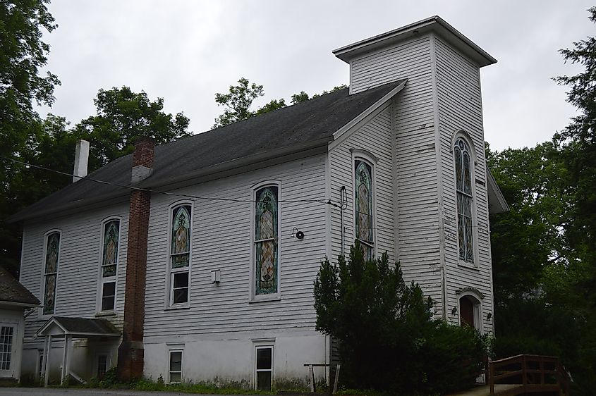 An old Dutch Reformed church in Bushkill, Pennsylvania.