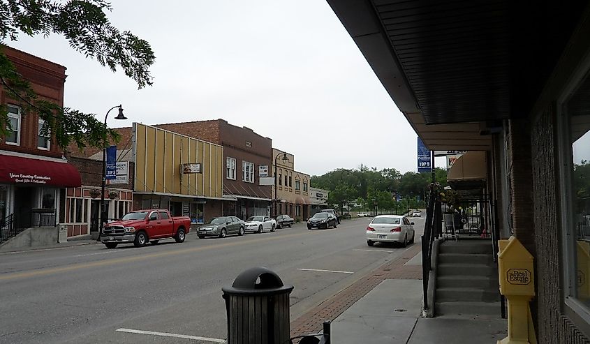 Downtown Papillion, Nebraska along Washington Avenue.