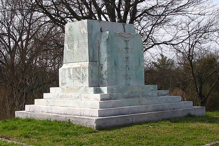 Battle of Nashville Monument near I-440 and Franklin Road.