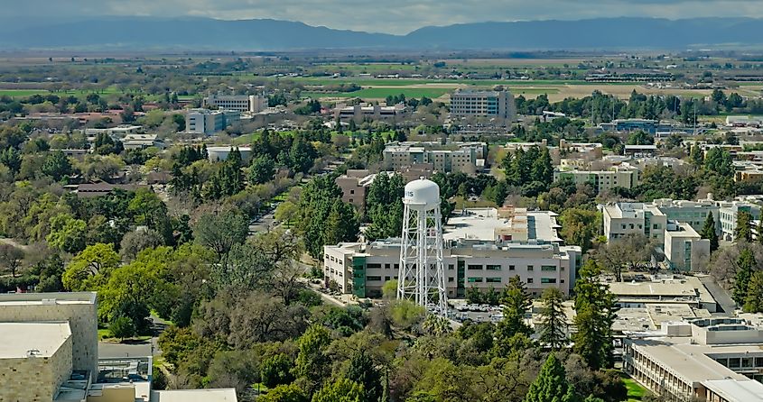 Aerial view of Davis, California