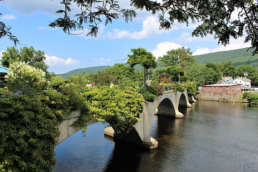 The Bridge of Flowers in Shelburne Falls, Massachusetts.