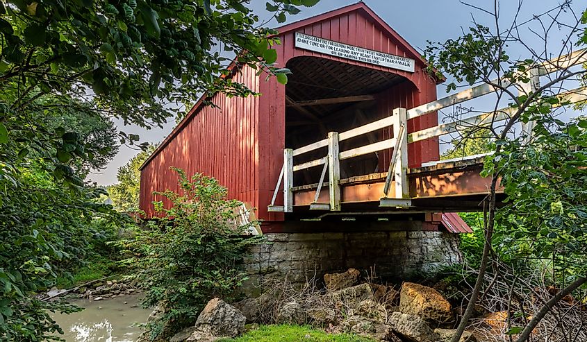 An Old covered bridge near Princeton Illinois.