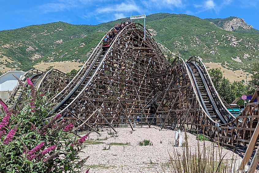 Roller Coaster in Lagoon Amusement Park.