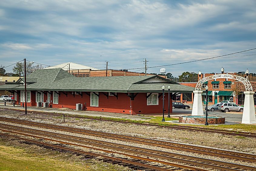 Historic train passenger depot, Jesup, Georgia.