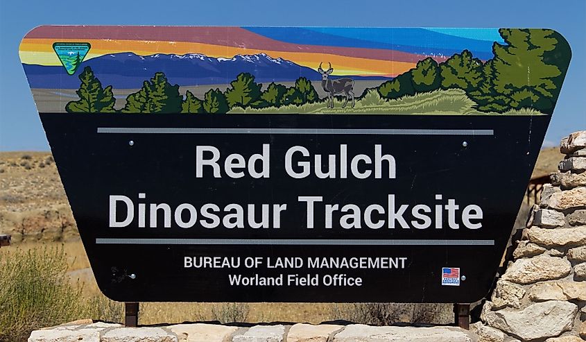 Sign for Red Gulch Dinosaur Tracksite