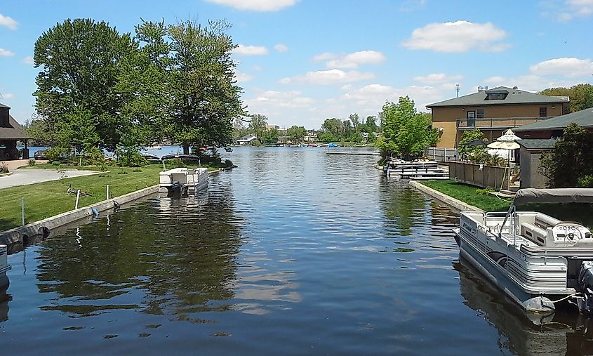 Channel leading to Winona Lake, Indiana.