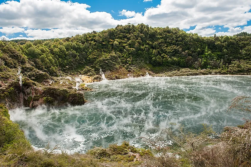 Frying Pan Lake in New Zealand.