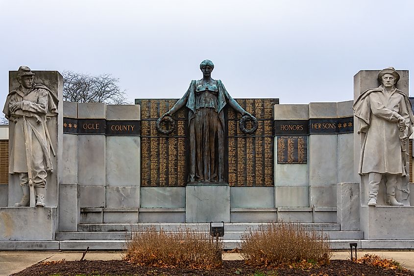 The Soldiers' Monument sculpture by Lorado Taft in Oregon, Illinois