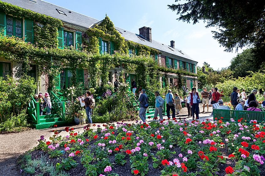 Tourists visit Claude Monet's home and gardens in the town of Giverny in France.