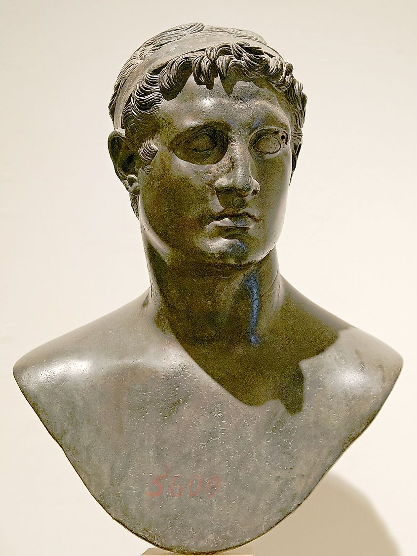 A bust depicting Pharaoh Ptolemy II Philadelphus 309–246 BC