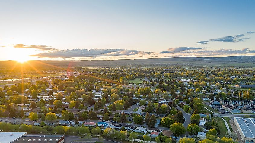 View of Ammon looking towards the foothills.