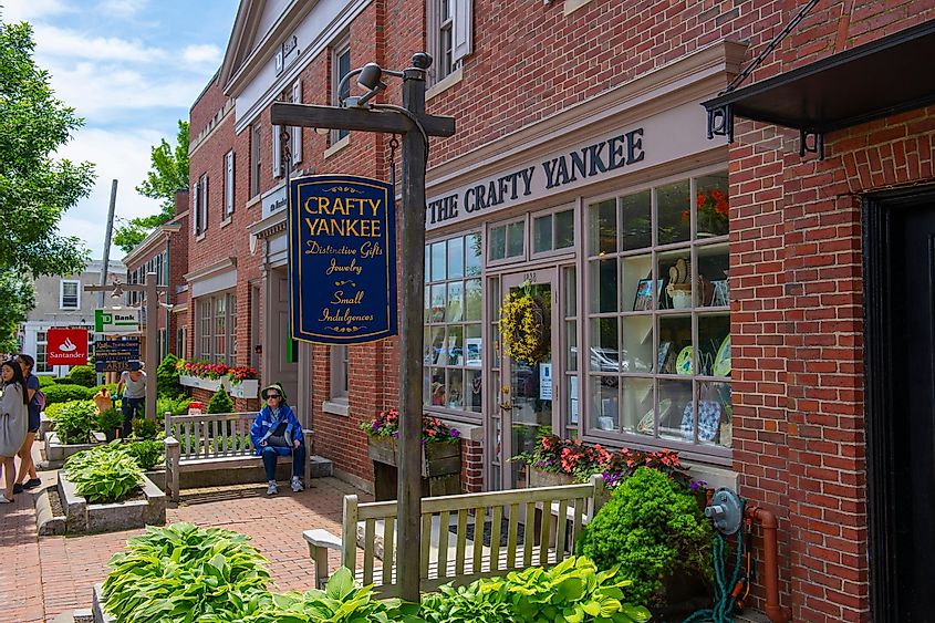 Crafty Yankee shop at 1838 Massachusetts Avenue in historic Lexington, MA, USA.
