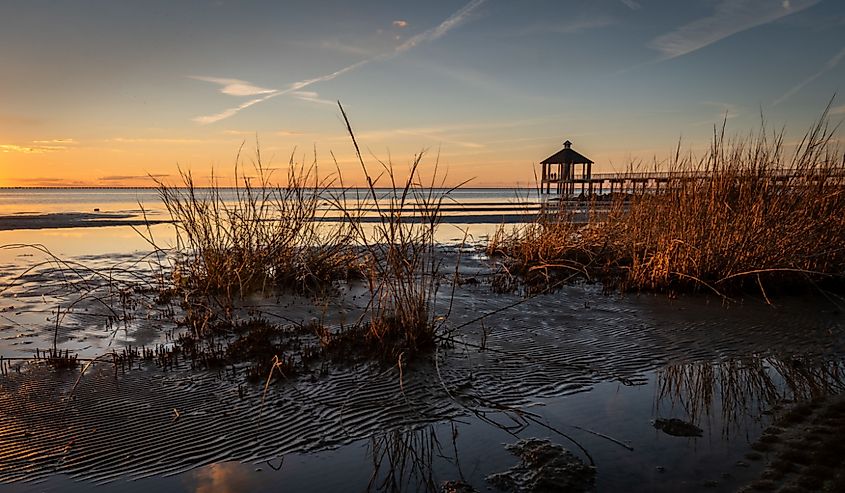 Sunset over the Lake Pontchartain in Mendeville