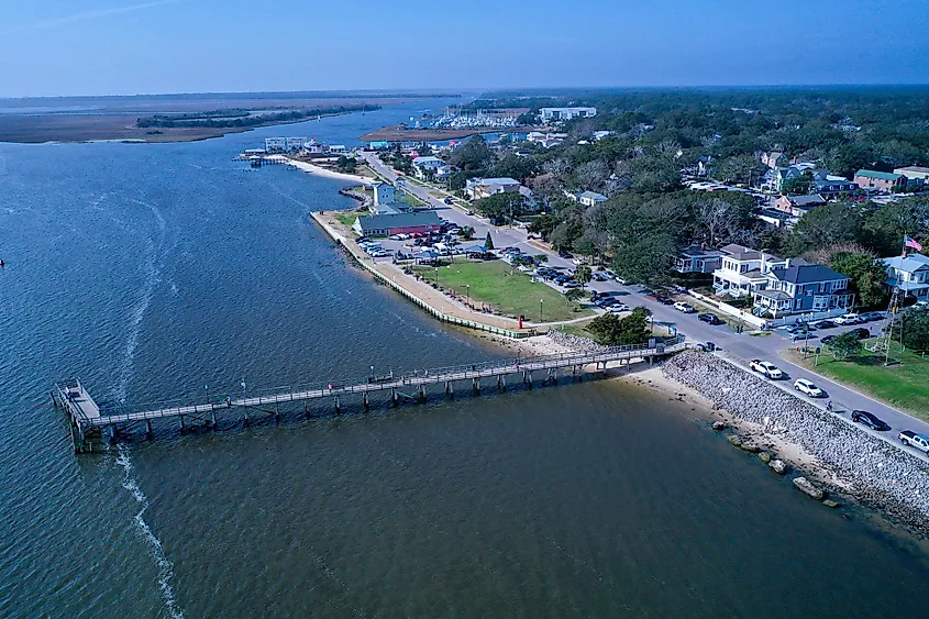 Aerial view of the Southport pier