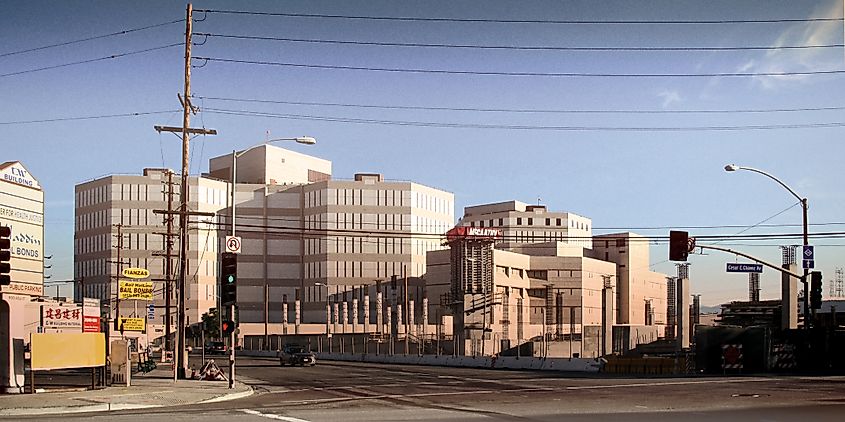 Los Angeles Men's Central Jail "Twin Towers", just northeast of Union Station in Los Angeles
