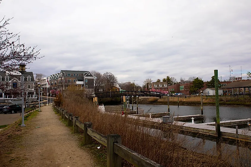 View of Milford, Connecticut on a grey gloomy day