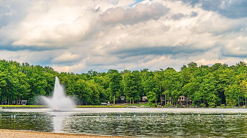 The lakefront at Gouldsboro, Pennsylvania.