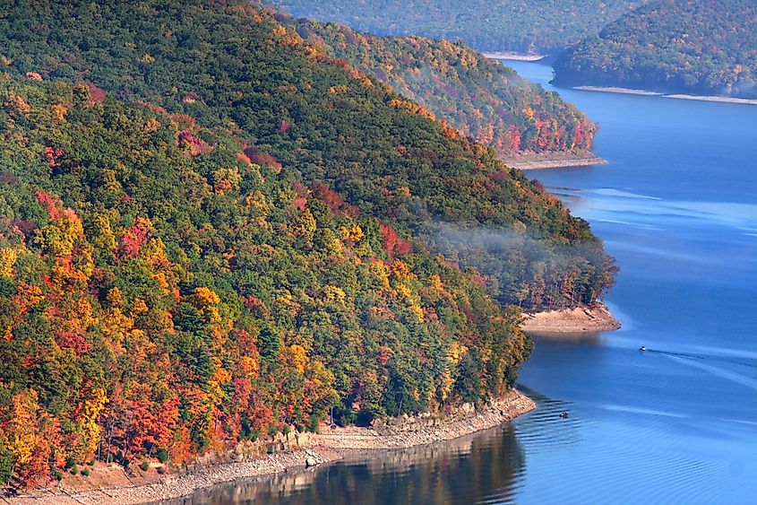 Fall landscape in the Allegheny National Forest, Pennsylvania.