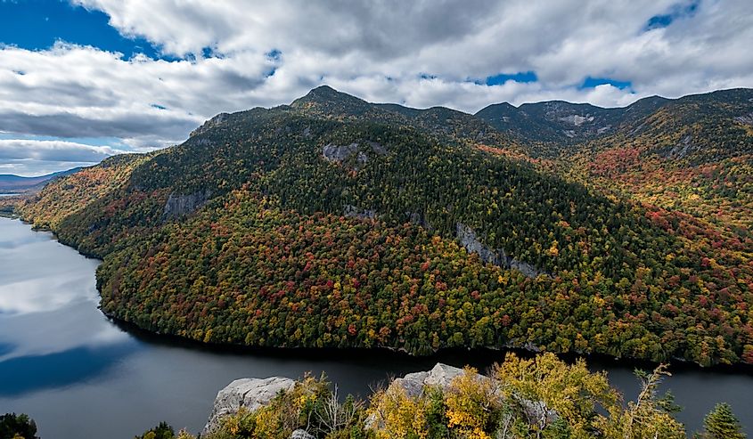 View from Indian Head cliff at Adirondack Park, New York