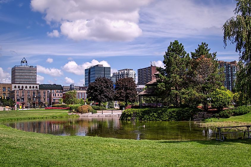 Heritage Park in downtown Barrie, Ontario, Canada