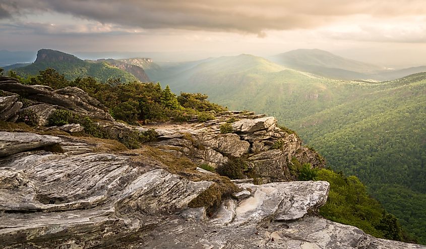 Brilliant light atop Hawksbill Mountain
