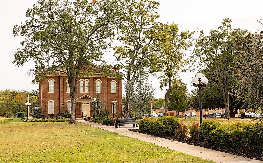 The old Cherokee County Courthouse in Tahlequah, Oklahoma