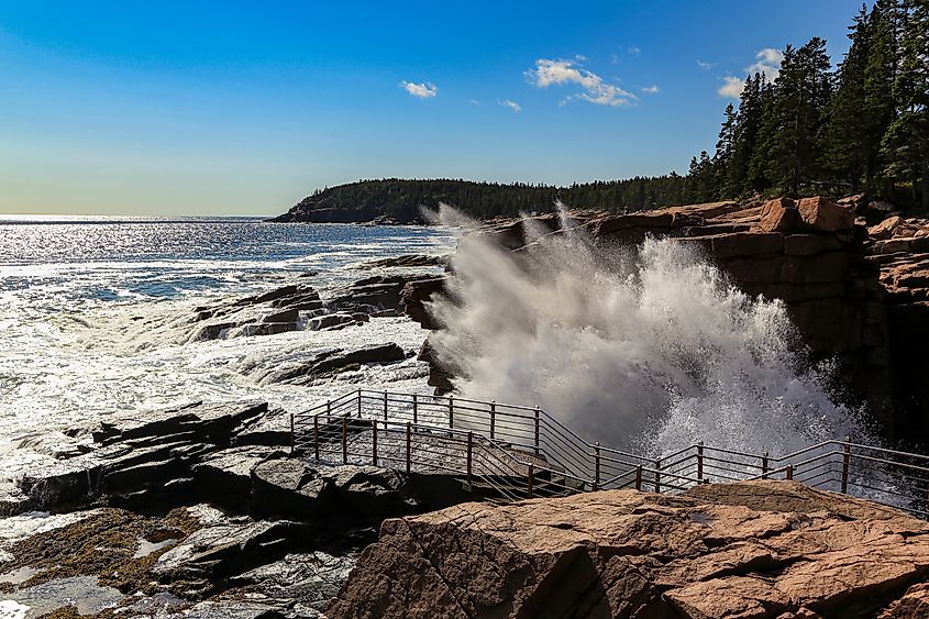 Thunder Hole in Acadia National Park, Maine.