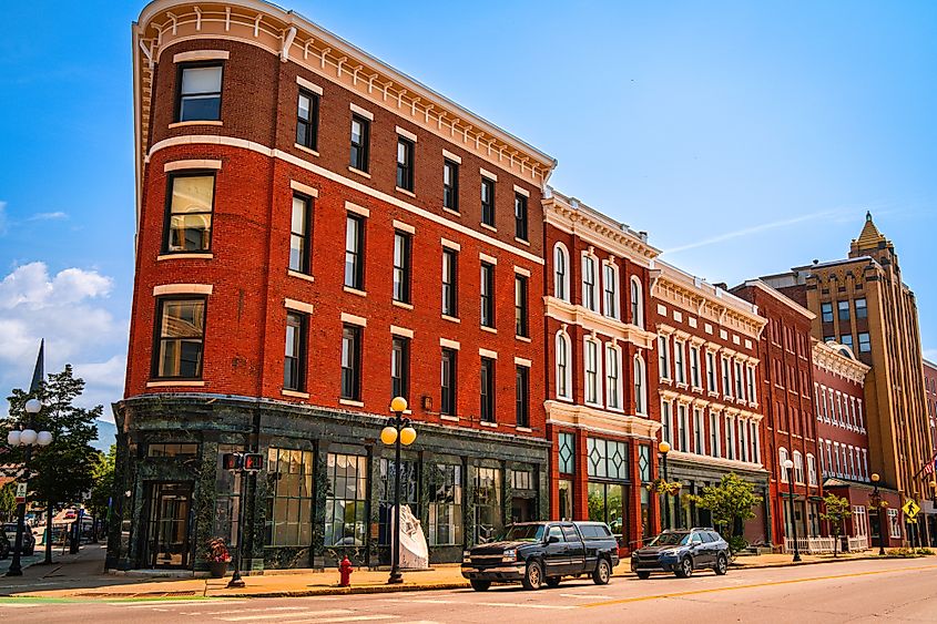  Rutland’s historic district skyline in Vermont with landmark buildings.