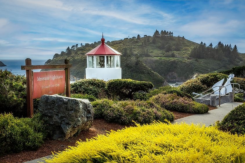 The Trinidad Memorial and Memorial Lighthouse in Trinidad, California.