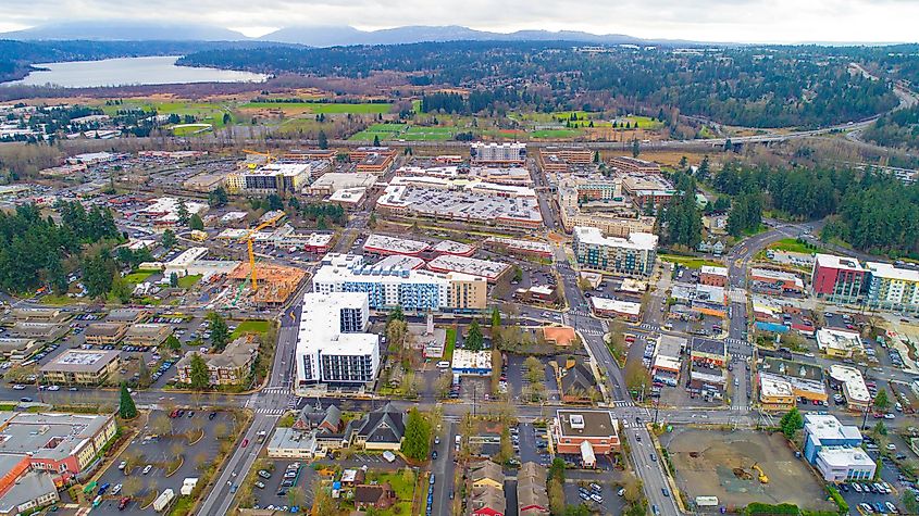 Aerial view of Redmond town center