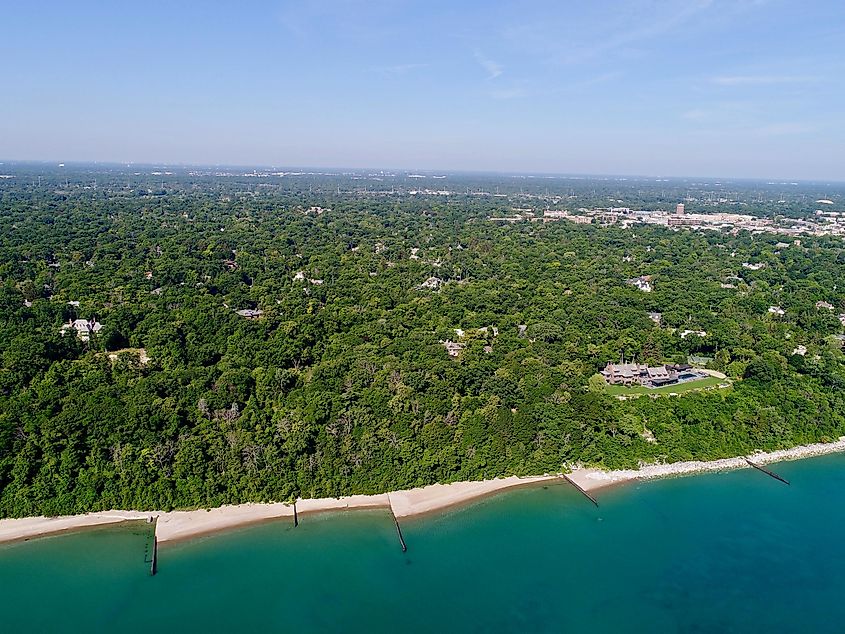 Highland Park on the shores of Lake Michigan.