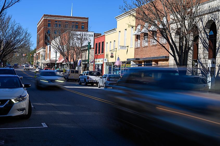 Street view in downtown Concord, North Carolina