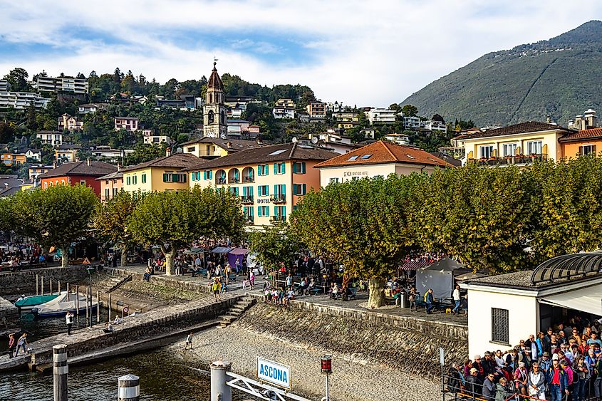 View of Ascona from the ferry pier.