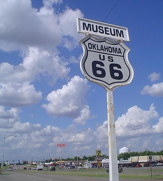 Route 66 in Clinton, Oklahoma.