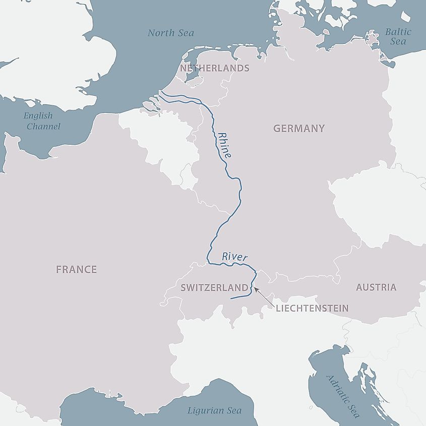 Rhine River map