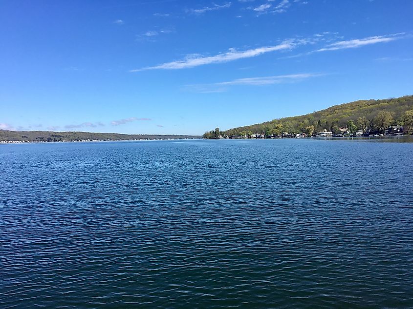 The clear, still waters of the Canadice Lake in New York