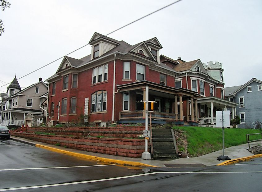 Corner street in Sunbury, Pennsylvania.