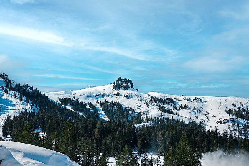 Kirkwood Ski Resort Mountains With Blue Sky