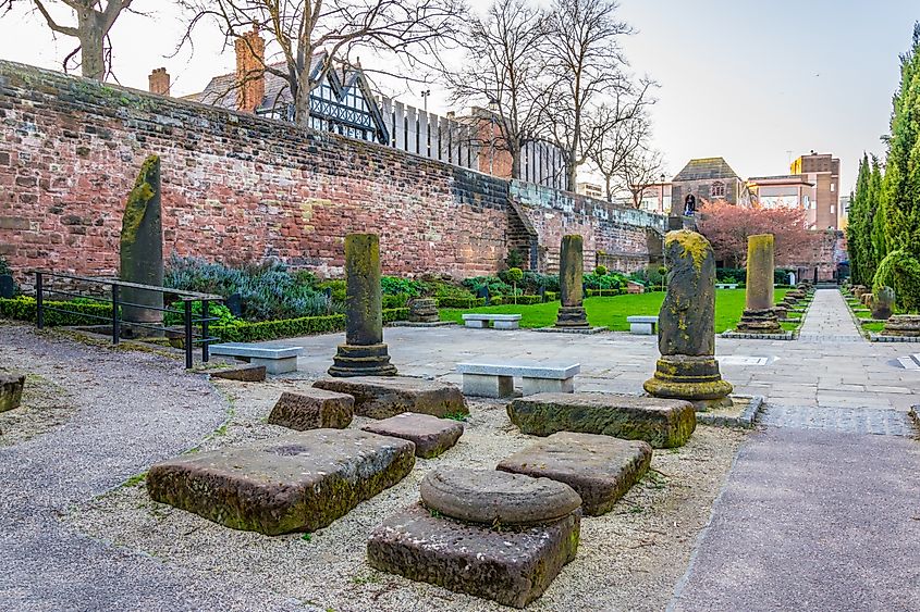 View of Roman ruins in Chester, England.