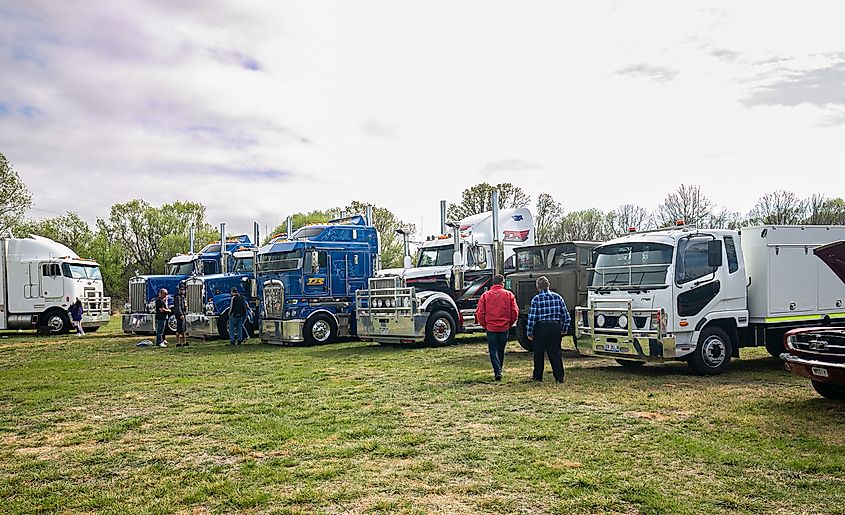 A truck, car, and bike event in Bungendore, New South Wales.