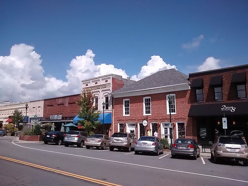 The Main Street Historic District of Hendersonville, North Carolina.