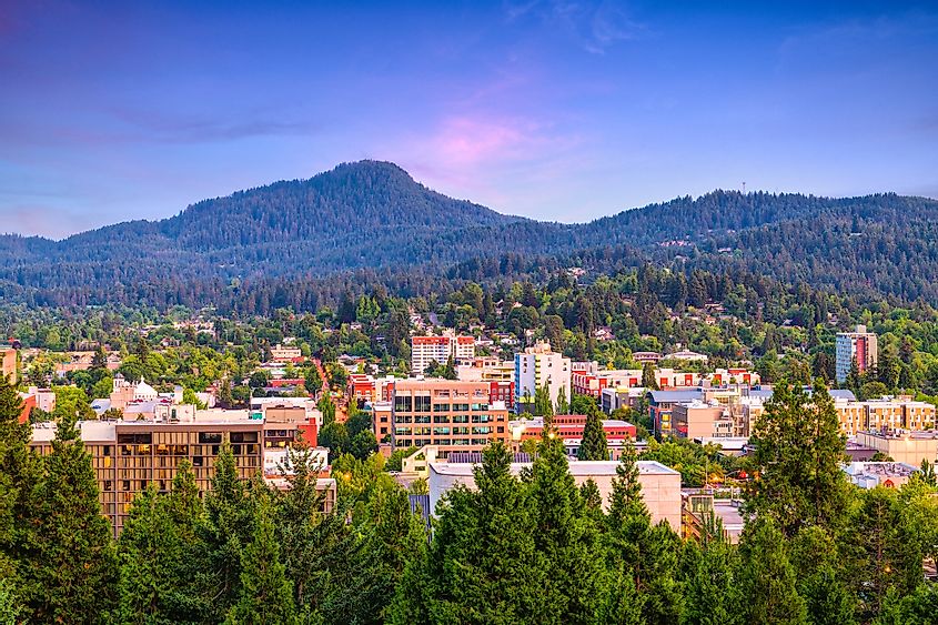 Aerial view of Eugene, Oregon