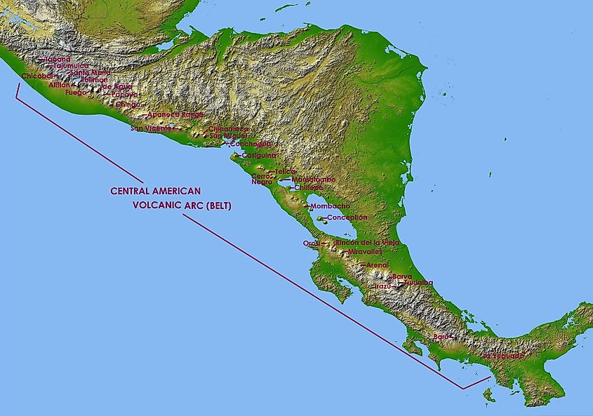 Central America volcanic belt