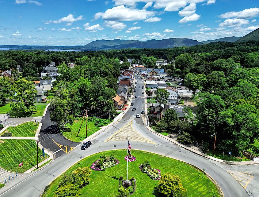 Aerial view of Cornwall, New York.