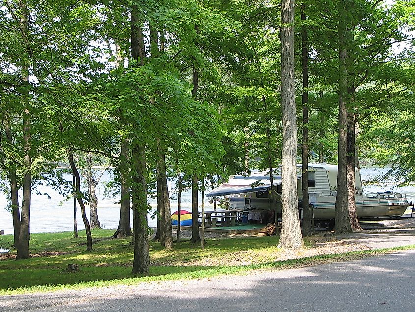 Hillman Ferry Campground, located on the north end of Land Between The Lakes.