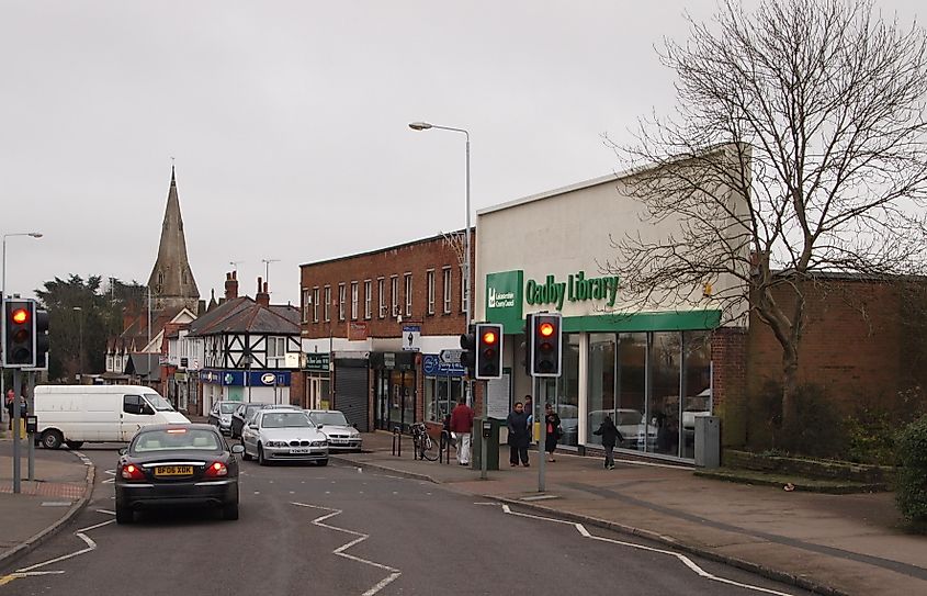 Oadby, one of the two towns that form the borough. 