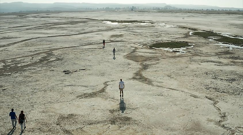 Visitors at Lake Abbe.